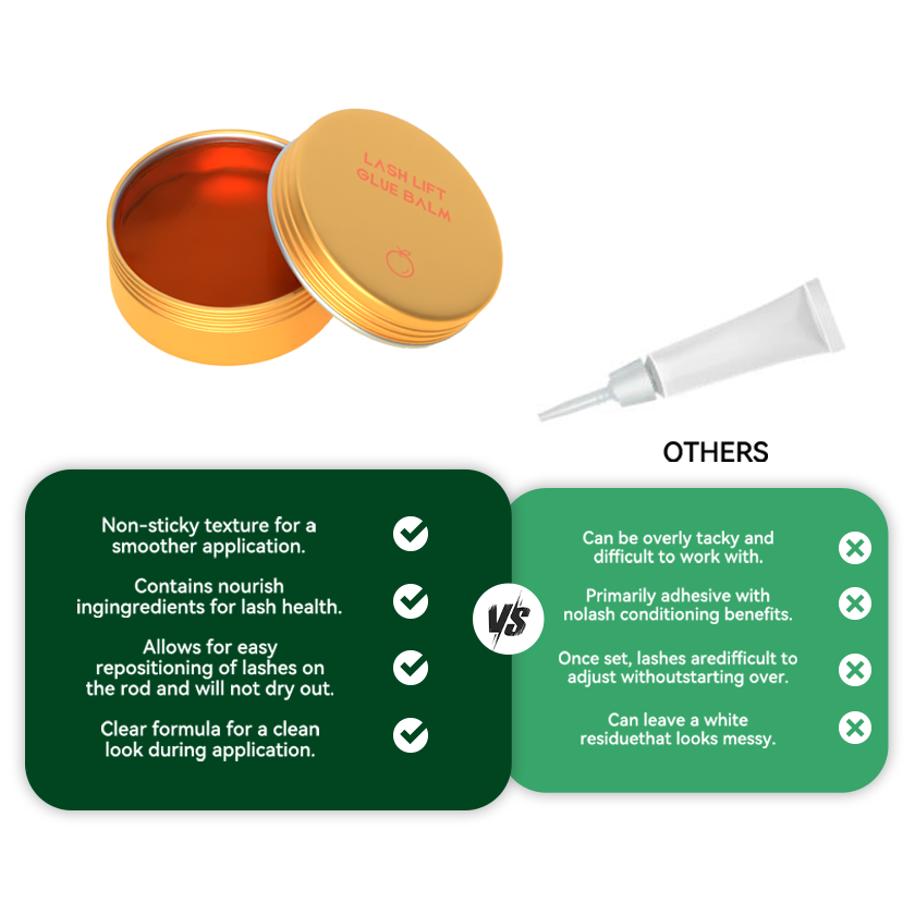 Vegan Orange Lash Lift Glue Balm – Ideal for Sensitive Skin and Eyes